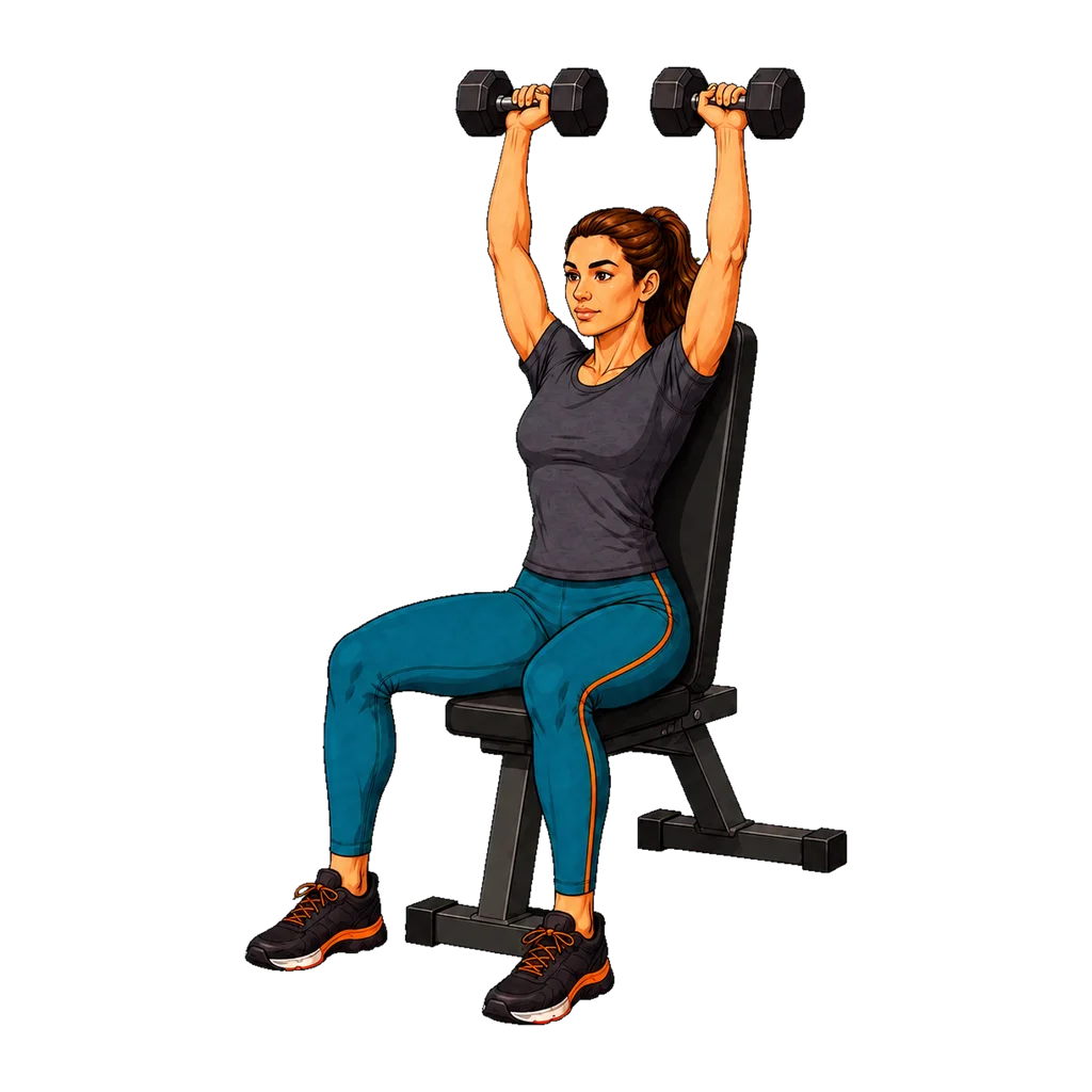 Dumbbell Shoulder Press, drawn
