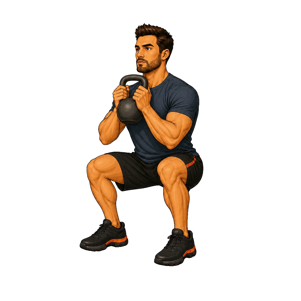 Goblet Squat, drawn