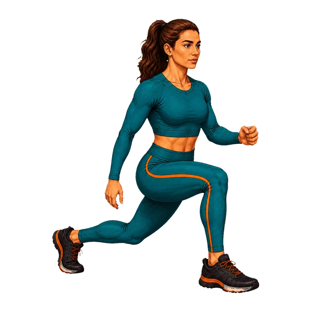 Walking Lunge, drawn